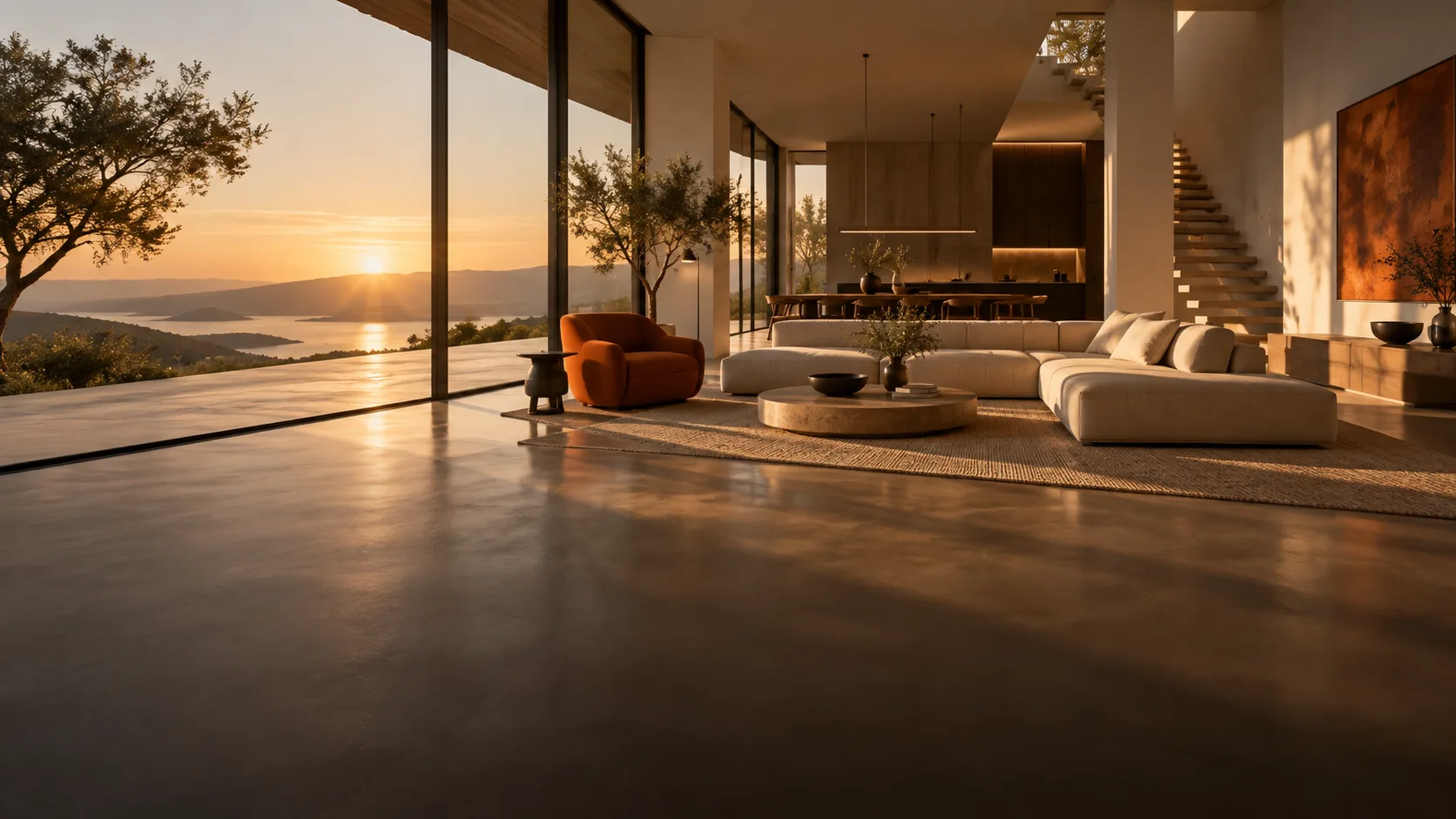 Decorasyon tarafından tasarlanmış modern bir iç mekan